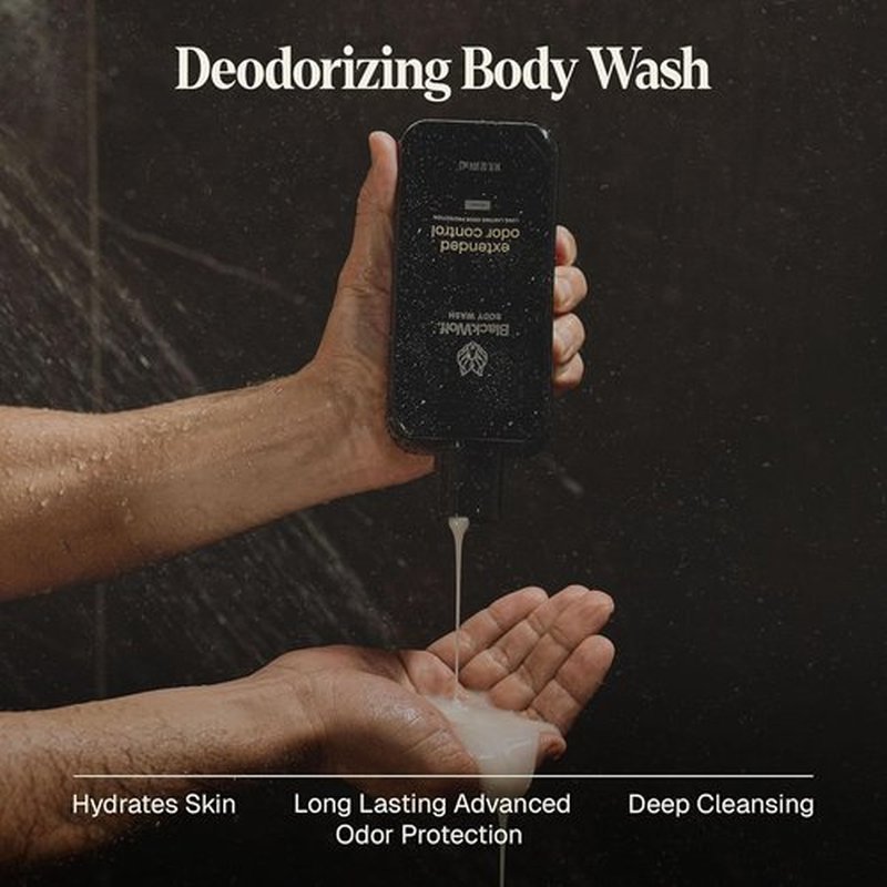 Black Wolf Deodorizing Body Wash for Men - Long-Lasting Hydrating Shower Gel with Agave Scent - Removes Odor & Grime