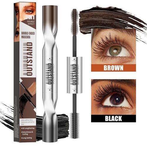 Skiennix Women's Tubing Mascara - 2-in-1 Black & Brown, Volumizing, Waterproof, Hypoallergenic