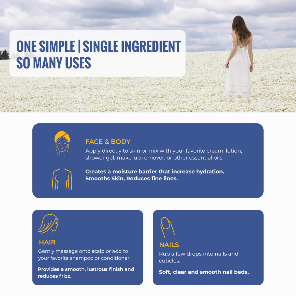 Meadowfoam Cold Pressed Oil - 100% Natural Virgin, Antioxidant-Rich Moisturizer for Face, Body, Hair. Deep Moisture Lock, Silky Non-Greasy Finish. Direct from Sustainable Oregon Co-op Farms