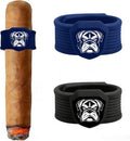 Dominant Magnetic Cigar Holder - Universal Cigar Clip with Strong Magnet & Elastic Silicone | 2 Pack (Blue & Black)