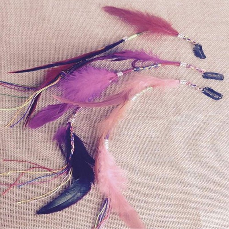 6 Pcs Hair Feather Clip in Handmade Boho Hippie Feather Clip Pirate Hair Accessories Halloween Hair Accessories Clips Festival Accessories for Girls Women Make Up Hair Styling