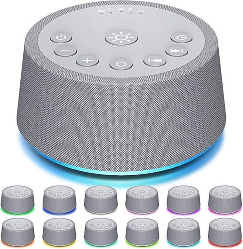 SoundLegend Sleep White Noise Machine - 32 Volume Levels, 30 Soothing Sounds, 12 Color Lights, Compact Design