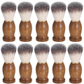10 Pcs Wood Handled Badger Hair Shaving Brush Professional Salon Tools Beard Grooming Tool for Men Shave Accessory