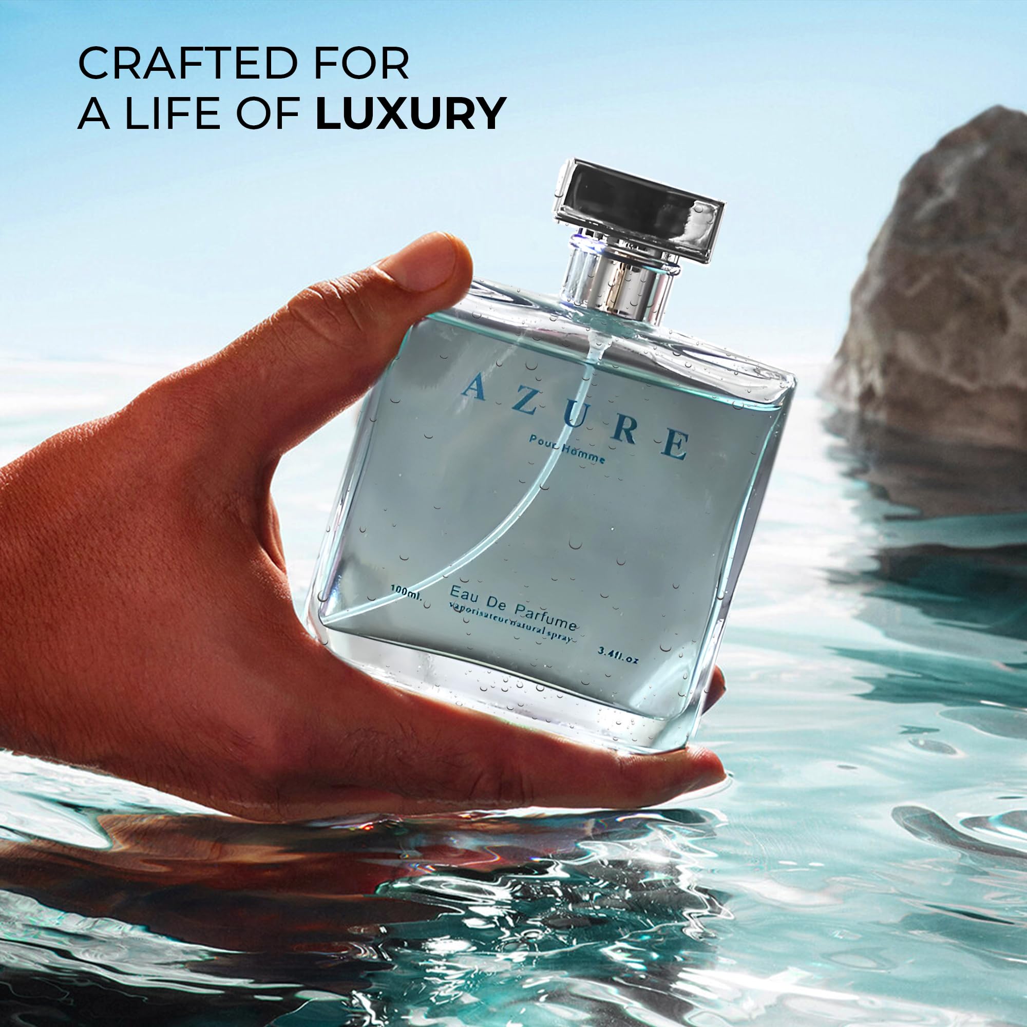 A CENTER Azure Pour Homme Cologne for Men/Eau de Parfum Natural Spray