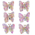 Cartanfill-Embroidery Butterfly Hair Clips Set 6pc Multi Color Stylish Accessories for Girls (A)