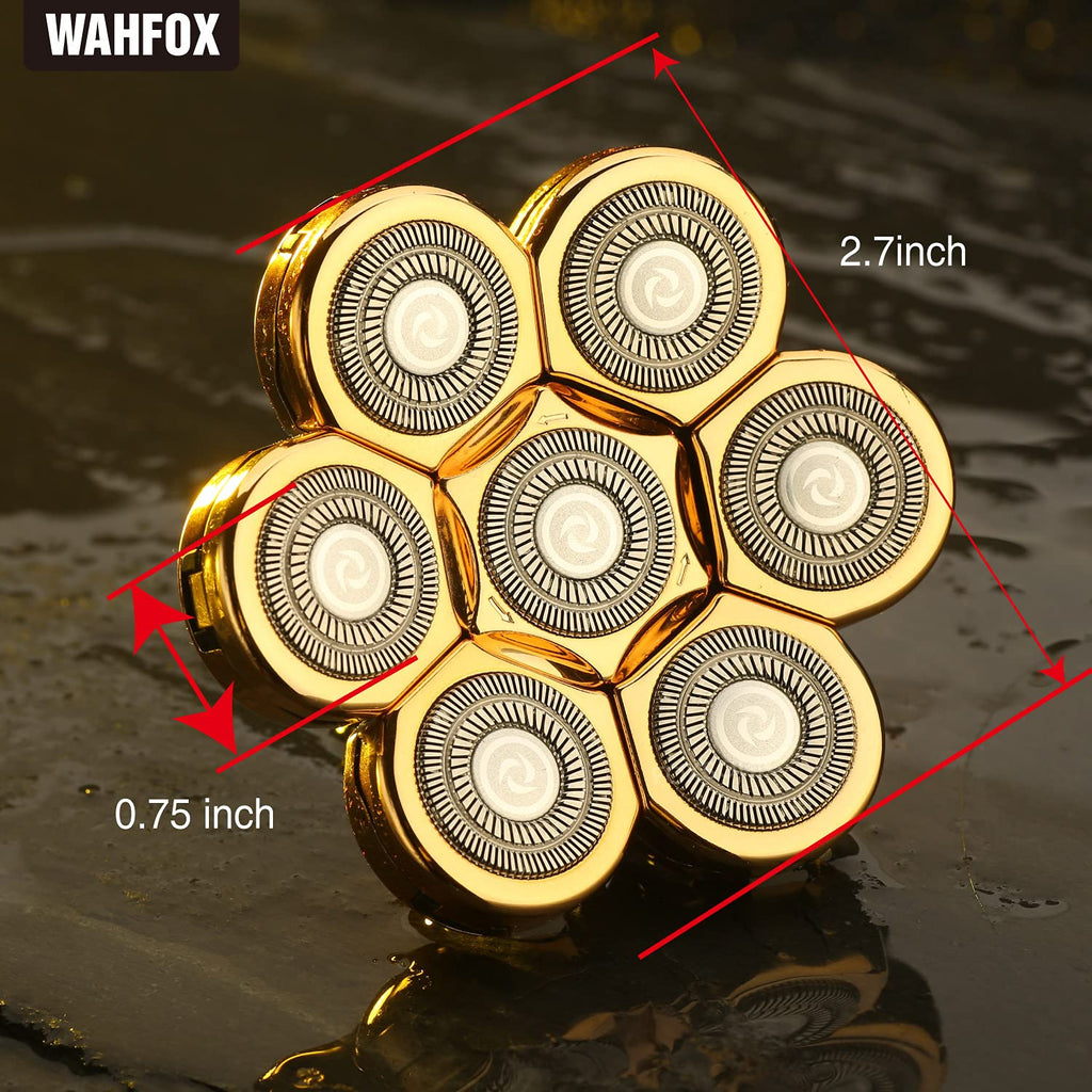 Universal 7 Gold Blades Head Shaver Replacement Heads for Mainstream Shaver Brands, Eelectric Shaver Replacement Replacement Blades (7D Gold)