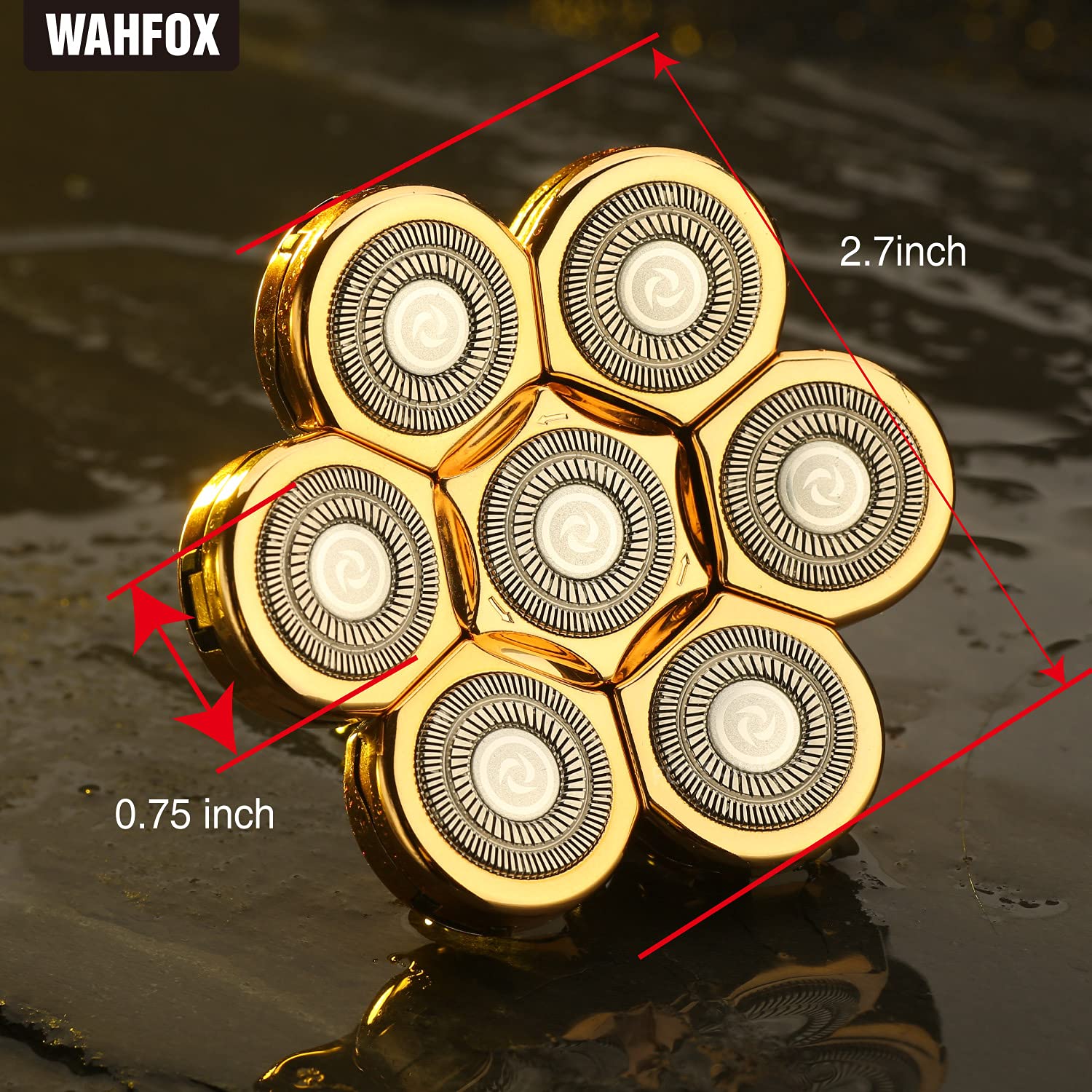 Universal 7 Gold Blades Head Shaver Replacement Heads for Mainstream Shaver Brands, Eelectric Shaver Replacement Replacement Blades (7D Gold)