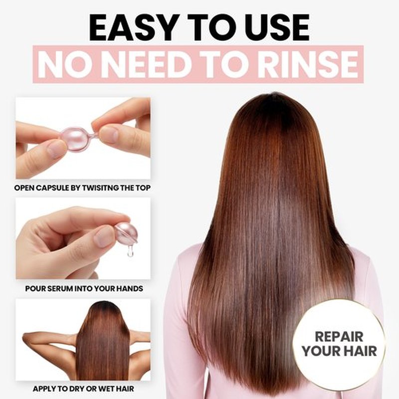 ELLA BELLA® Keratin Hair Serum with Argan Oil & Vitamins A, E, B5 – Anti-Frizz Hair Treatment & Night Repair – Hair Vitamins for Women for Smooth, Shiny, Frizz-Free Hair