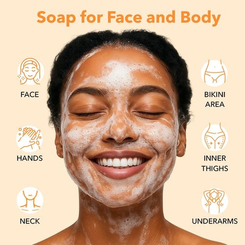 lunavia Kojic Acid Complexion Brightening Soap Bar with Vitamin C, Turmeric, Retinol, Collagen & Hyaluronic Acid – Brightening Face & Body Soap – Supports Brighter Skin, Even Skin Tone – 2 Pack