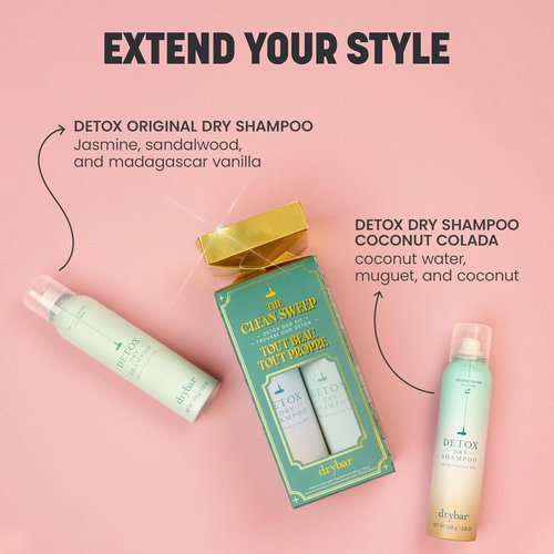 Clean Sweep Detox Duo Kit - Holiday Gift Set with Dry Shampoo Twin Pack - Coconut Colada & Original Scent | 2 x 3.8 oz Cans