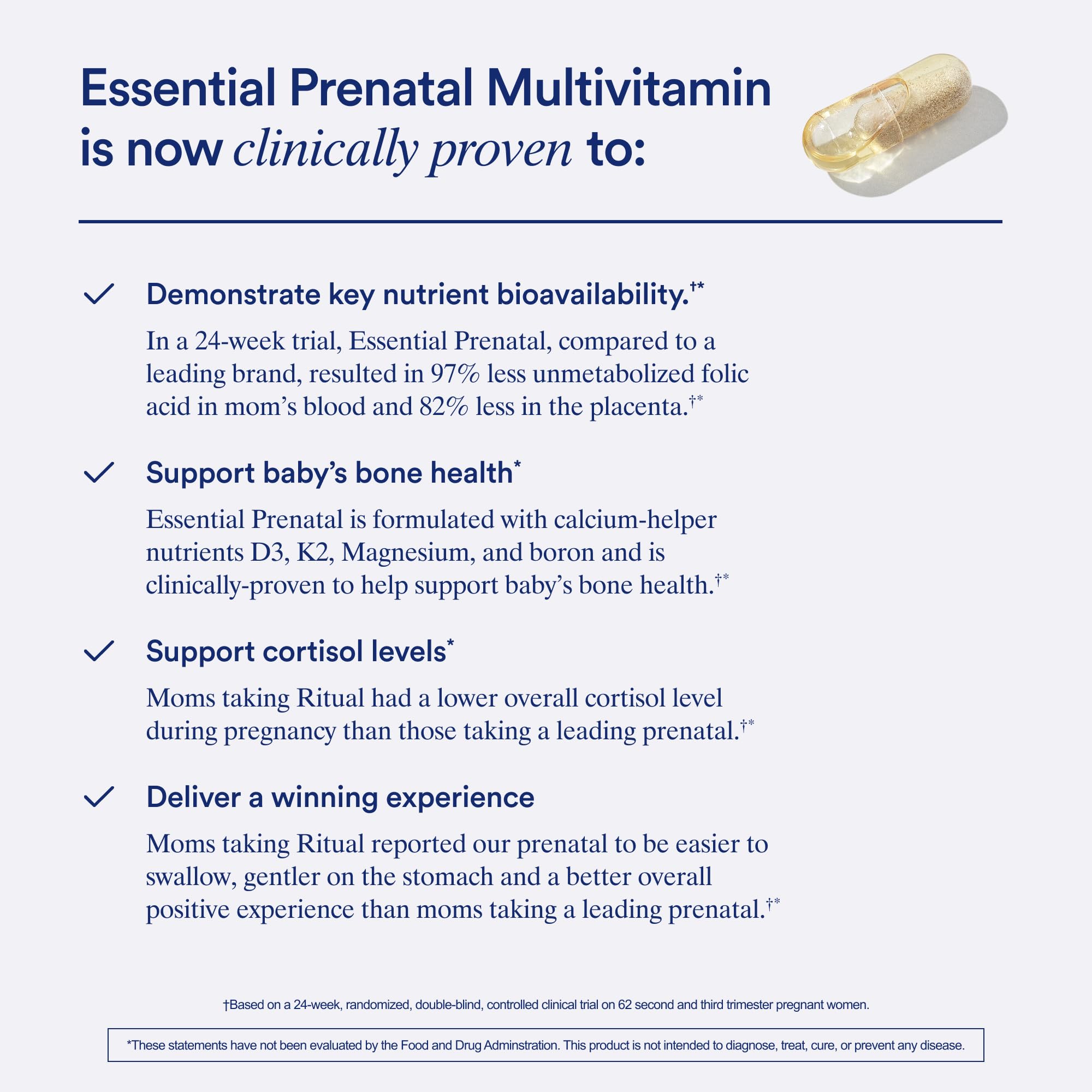 Ritual Prenatal Multivitamin For Women - Key Essential Vitamins and Minerals To Support Mom and Baby During Pregnancy* - Folate, Choline, Omega-3 DHA, Iron - Vegan - Citrus - 60 Capsules - 30 Servings