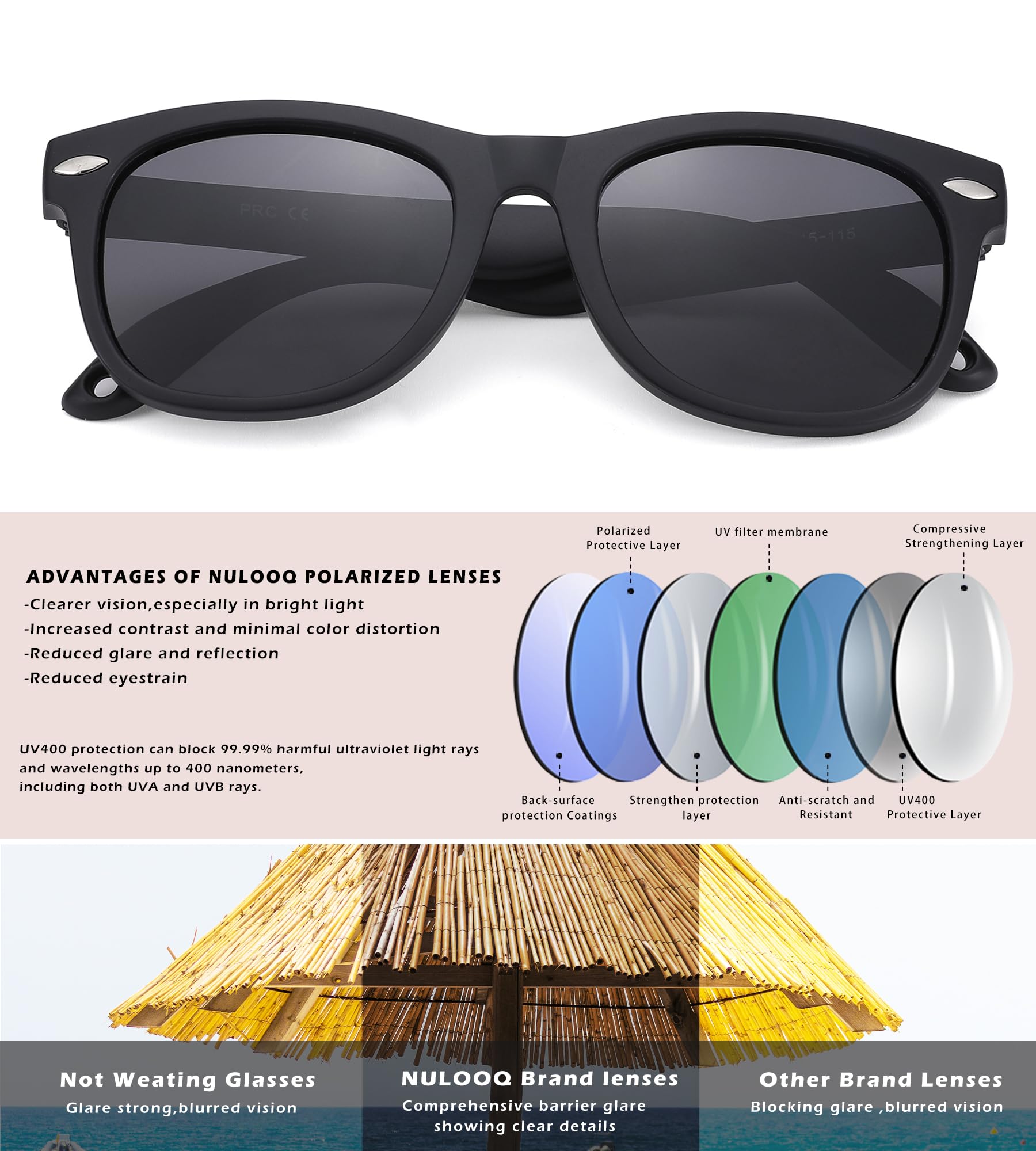 NULOOQ Polarized Baby Sunglasses with Strap - Unbreakable Flexible Infant Sunglasses for Toddlers Age 0-24 Months (Matte Black Frame/Gray Lens)