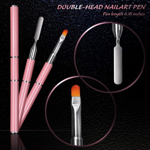 MIKIMIQI Dual Nail Forms Set Poly Gel Quick Building Kit, 120Pcs Stiletto Molds With 10Pcs Tips Clips, Clipper Trimmer, Dual-Ended Extension Gel Brush, File