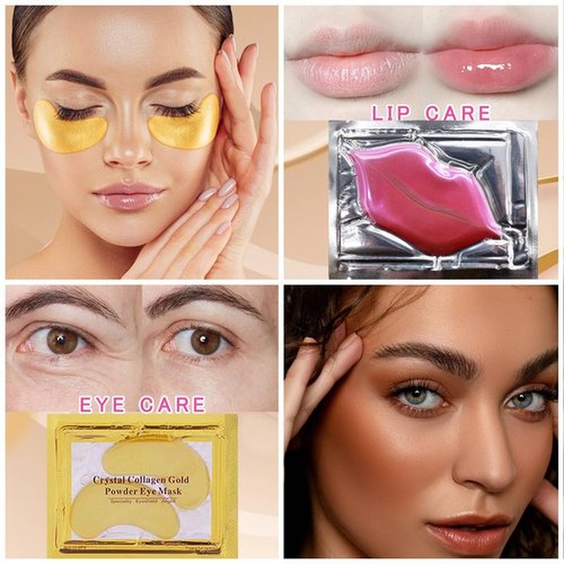 TIRDET 40 Pairs Eye Mask & Lip Mask, 24K Gold Gel Crystal Collagen Under Eye Patches for Dark Circles, Bachelorette Party Favors Adults Accessories, Galentines Day Gifts, Bulk Bridesmaid Gifts