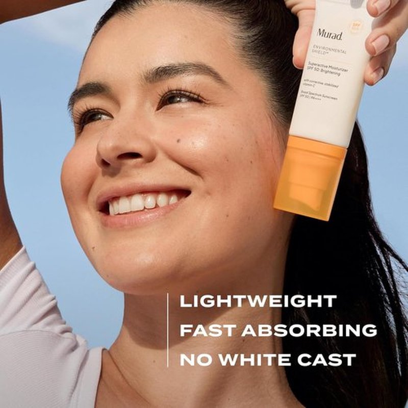 Murad Superactive Brightening Moisturizer SPF 50 | Hydrating Vitamin C Facial Sunscreen with Lipid-Boosting Technology