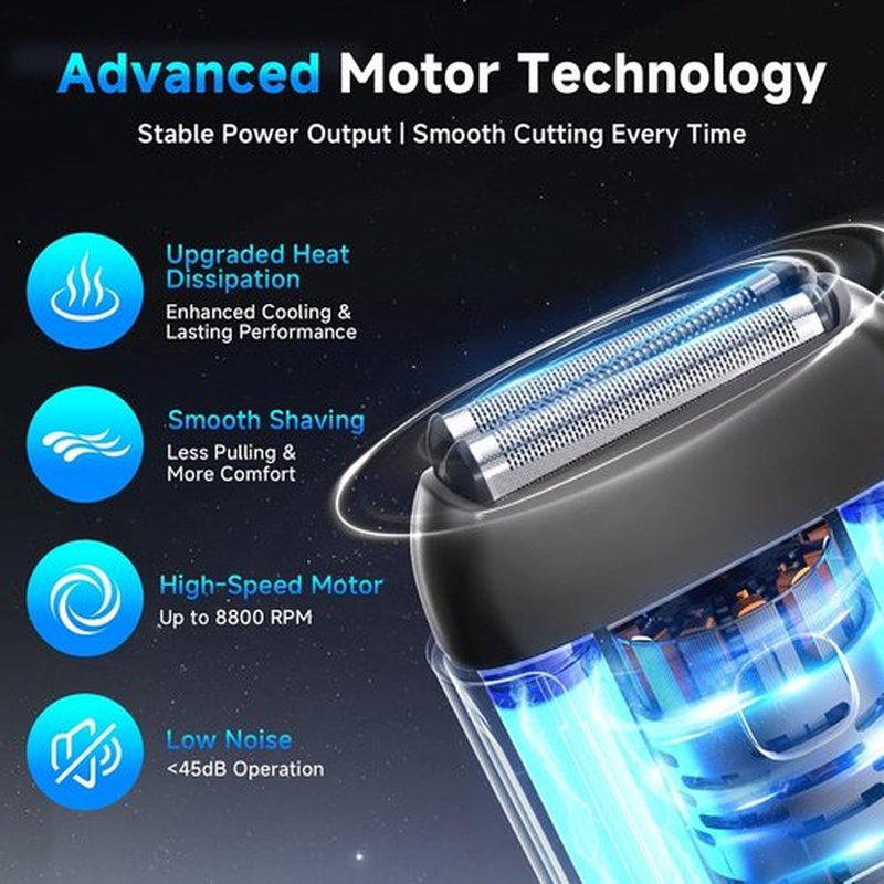Skiennix Electric Foil Shaver - Mini Razor with 3 Floating Blades, IPX7 Waterproof, USB-C Rechargeable | Perfect Travel Grooming Gift