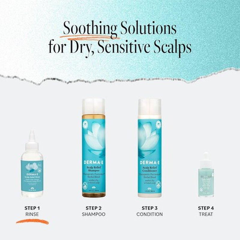 DERMA-E Scalp Exfoliating Rinse - Clarifying Relief for Dandruff & pH Balance | 4 fl oz