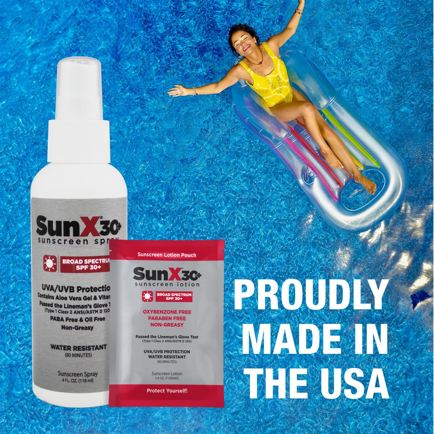 CoreTex Sun X 30+ SPF Sunscreen Spray Lotion - 4oz Pump Bottle of Paraben, Oxybenzone, Octinoxate, & Oil Free Sunscreen - No White Cast and Water Resistant Up to 80 Minutes