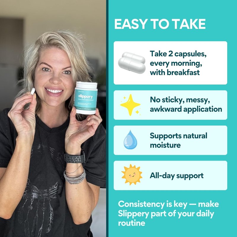 VoomVaya Vaginal Moisturizer - Relief for Dryness in Women Over 40 | 60 Capsules with Slippery Elm