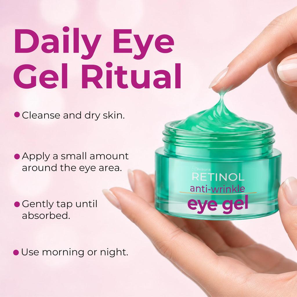 LIVAURA Retinol Eye Gel for Women - Under Eye Cream for Dark Circles, Bags
