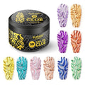 BURANO 3D Nail Foil Glue Gel, 8G 3D Gel Nail Art Foil Gel for Nails 1 Bottle with 10PCS Foils Sticker, Transfer Gel Foil Adhesive Glue Nails Design Foil UV LED Lamp Required