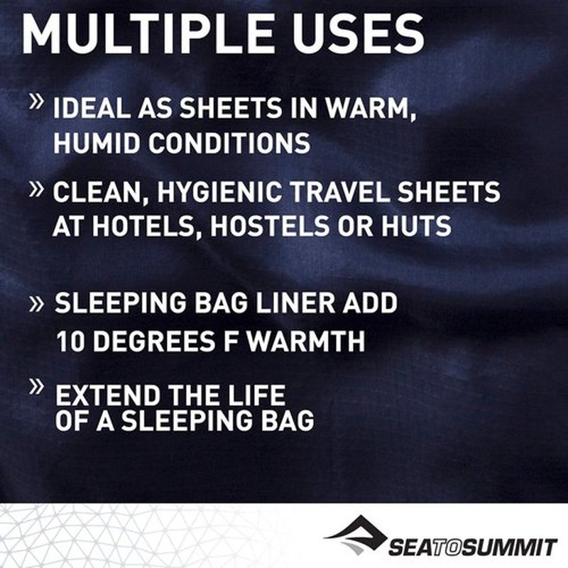 Sea to Summit Silk-Cotton Blend Sleeping Bag Liner - Lightweight Travel Essential