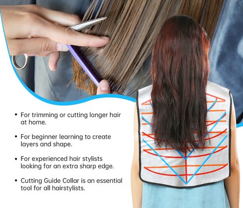 PERFEHAIR Hair Cutting Collar Tool, Salon Hairdressing Hair Dye Cape with Angular & Straight Cutting Guidelines, Waterproof