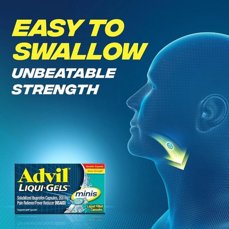 Advil Liqui-Gels Minis | Pain Reliever & Fever Reducer | 200mg Ibuprofen - 200 Liquid Capsules