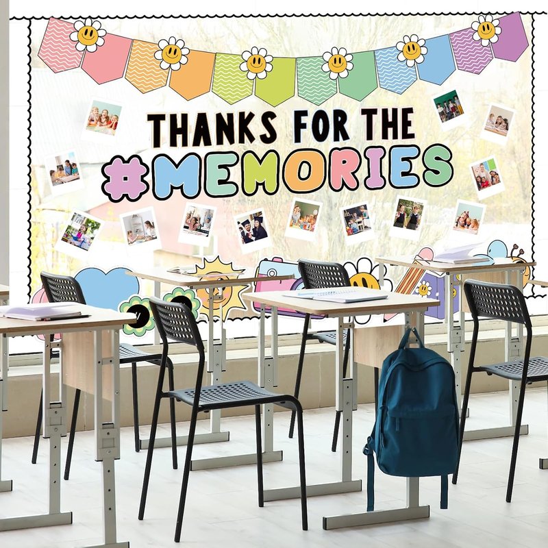 FYSUIMU Graduation Bulletin Board Decorations - 88 Pcs Boho Daisy DIY Photo Cutouts for Class of 2026
