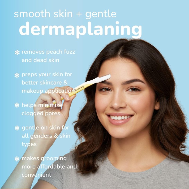 The Crème Shop Flawless Face Precision Dermaplane Razor - One Blade for Gentle Exfoliation, Dermaplaning, Facial Hair Removal and Eyebrow Shaping (Pack of 6) (Multicolor)