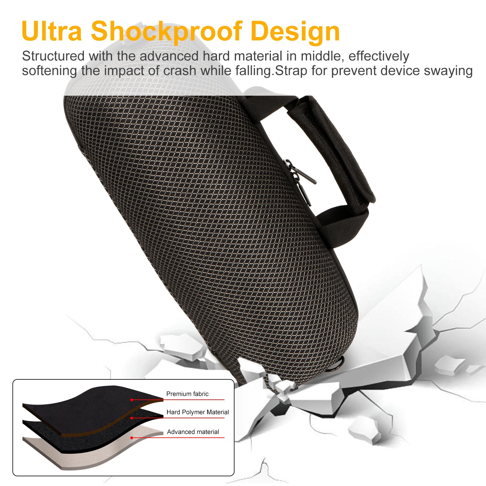 Hard Case Compatible with JBL Xtreme 4/Xtreme 3 Bluetooth Speaker,Travel Carrying Storage Holder Bag with Replacement Shoulder Strap Fit for Charger Adapter and Accessories (Black+White)