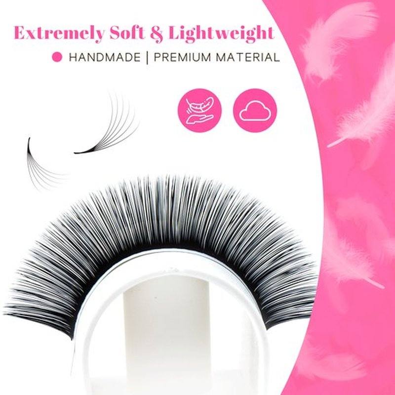 TDANCE Cashmere Easy Fan Lash Extensions Self Fanning Volume Lash Extension D Curl 0.07mm 14-19mm Matte Black Mega Volume Eyelash Extensions(0.07-D,14-19mm)