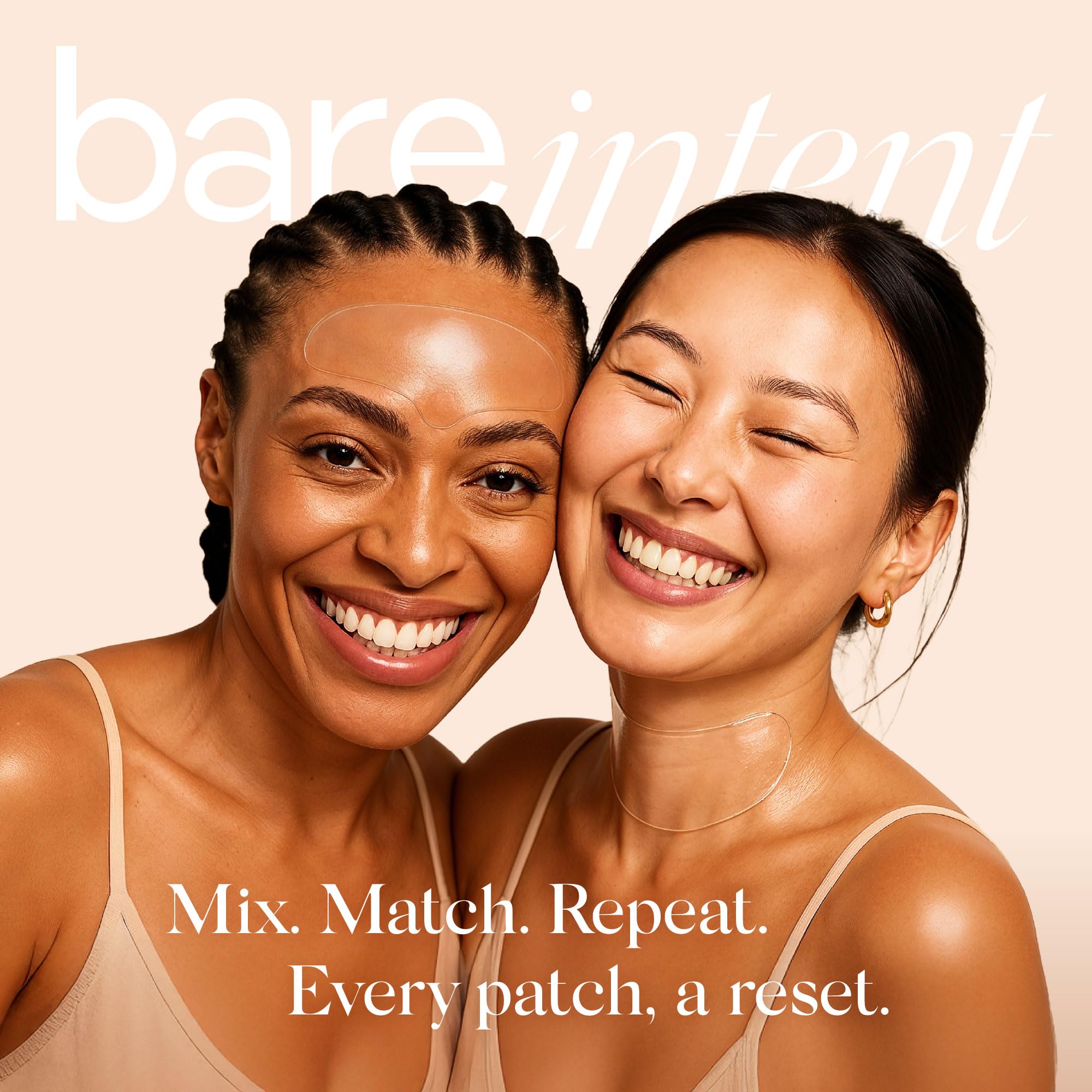 Bare Intent Reusable Silicone Anti-Wrinkle Patches for Mouth & Lip | Hypoallergenic, Moisturizing & Smoothing Wrinkle Patches for Crease, Marionette Fold & Smile Lines | 2 pack (1 set) | Up to 20 Uses
