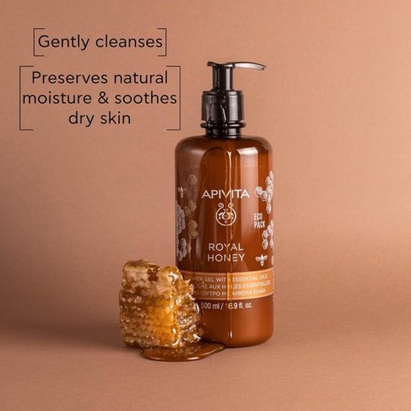 Apivita Shower Gel - Nourishing Essential Oils for Soft Skin | 16.9 Fl Oz