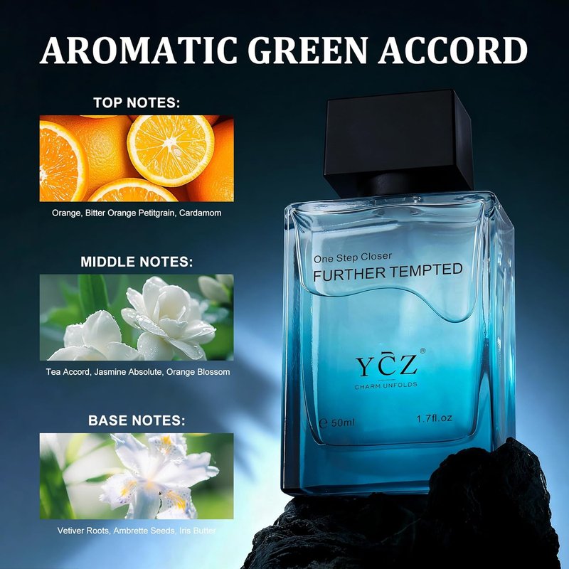 Ycz Men's Blue Wood Shadow Perfume - Long Lasting Eau De Parfum Cologne, 1.7 oz | Perfect Holiday Gift