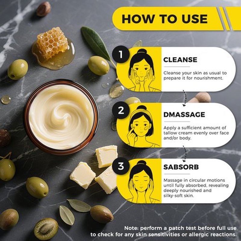 4.2 OZ Beef Tallow for Skin Face, Grass Fed Beef Tallow with Honey Bee Venom Cream Natural Tallow and Honey Balm, Deep Hydration Tallow Face Moisturizer for Dry, Sensitive & All Skin Types