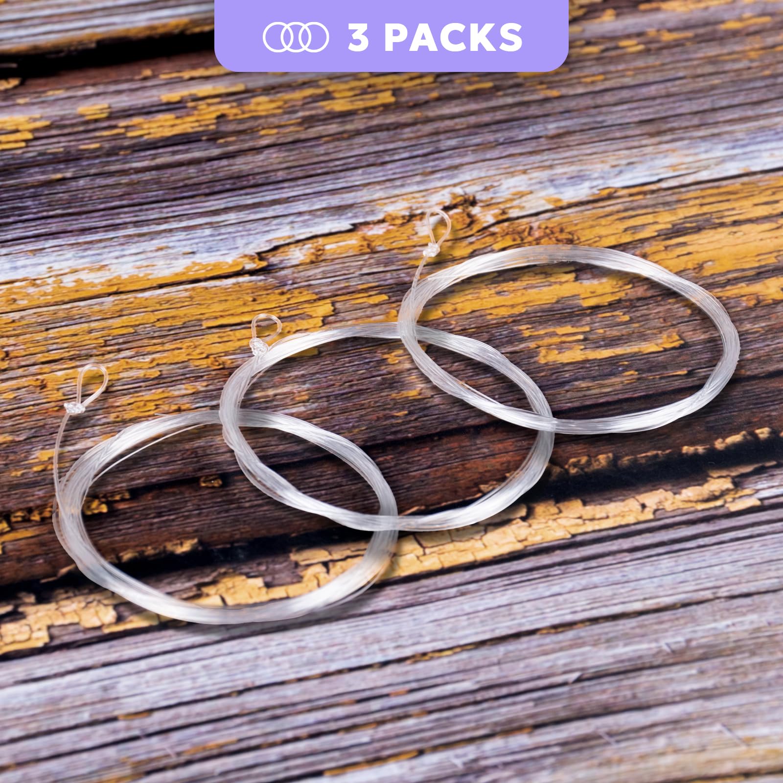 SF 3 Packs Pre-Tied Loop Fly Fishing Tapered Leader Fluorocarbon 9FT 5X
