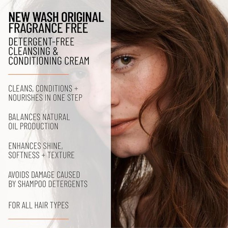 Hairstory New Wash Original - Fragrance-Free Detergent-Free Shampoo & Conditioner for Sensitive Scalp | 8 Fl Oz Refillable Bottle