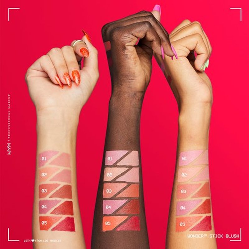 NYX PROFESSIONAL MAKEUP Wonder Stick Blush with Hydrating Hyaluronic Acid, Dual-Ended Cream Blush Stick - Coral & Deep Peach