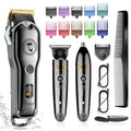 Hatteker Hair Clipper Cordless Barber Clipper T-Blade Beard & Nose Trimmer Grooming Kit Professional IPX7 Waterproof