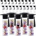 Teenyyou 25 Pcs Graduation Candy Tubes 2026 Graduation Party Favors Candy Boxes Plastic Grad Cap Jars Container with Tassels and Stickers for DIY Grad Table Party Favors (Black)