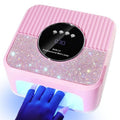 LIMEGIRL UV LED Nail Lamp Kit for Gel Polish Professional Fast Curing Pink Dryer Light Set with Protection Gloves Nail Art Cure Machine for Manicure Pedicure at Home and Salon