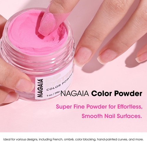 Premium NAGAIA Glacial Blue Dip Color Nail Dipping Powder, Chip Resistant, No Clumps, No Bumps, Salon & Home Use, No UV Curing Needed