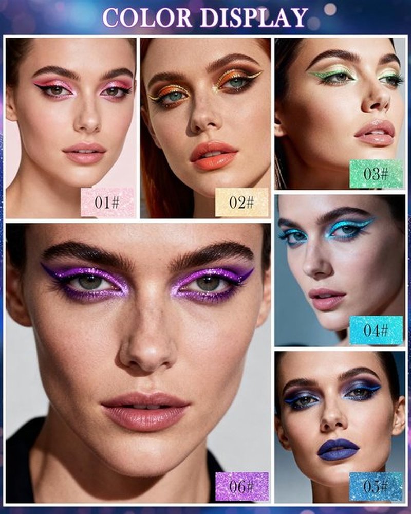 Skiennix Multichrome Gel Eyeliner - Pink Shifting Glitter, Waterproof & Long-Lasting | Holographic Eye Makeup Pen