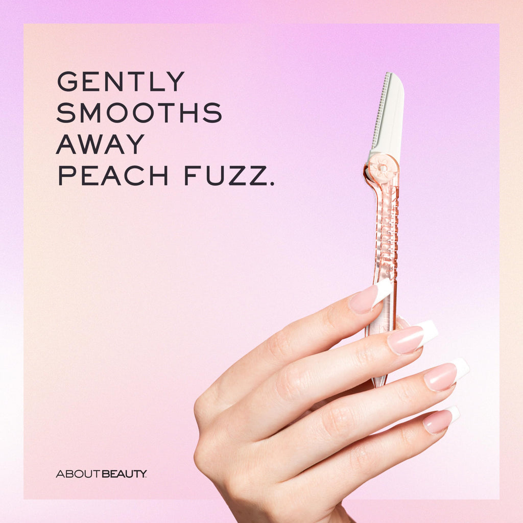 About Beauty Fuzz-Free Fold-n-Go Groomers - 3 Folding Beauty Groomers for Hair Removal, Ideal for Shaving, Exfoliating, and Brow Shaping, Japanese Steel Gently Removes Facial Hair