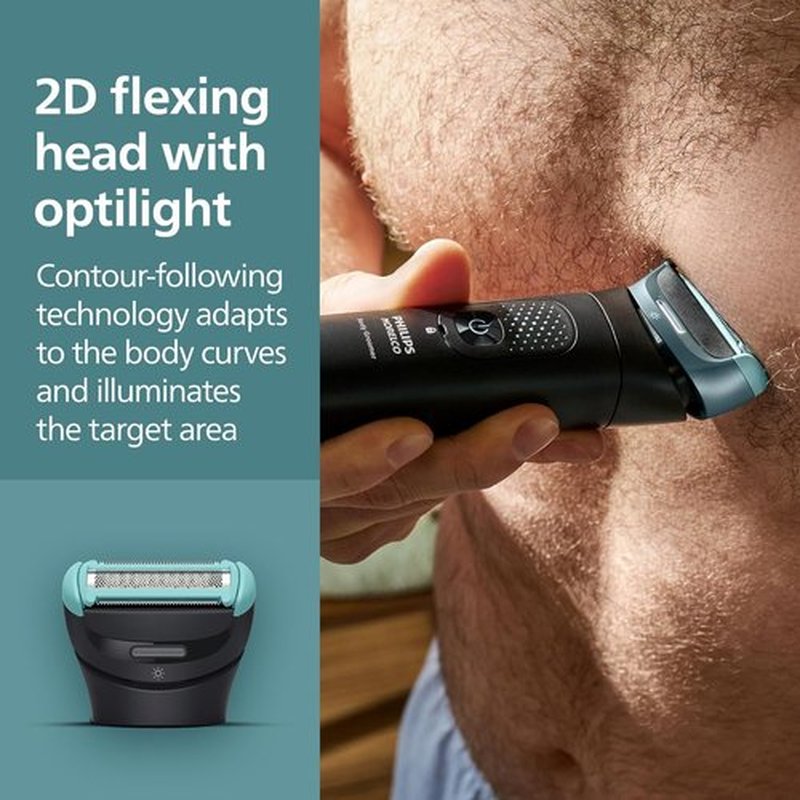 Philips Norelco Body Groomer 9000 Series - 100% Showerproof Men's Hair Trimmer & Intimate Shaver with UV Cleaner | BG9480/50