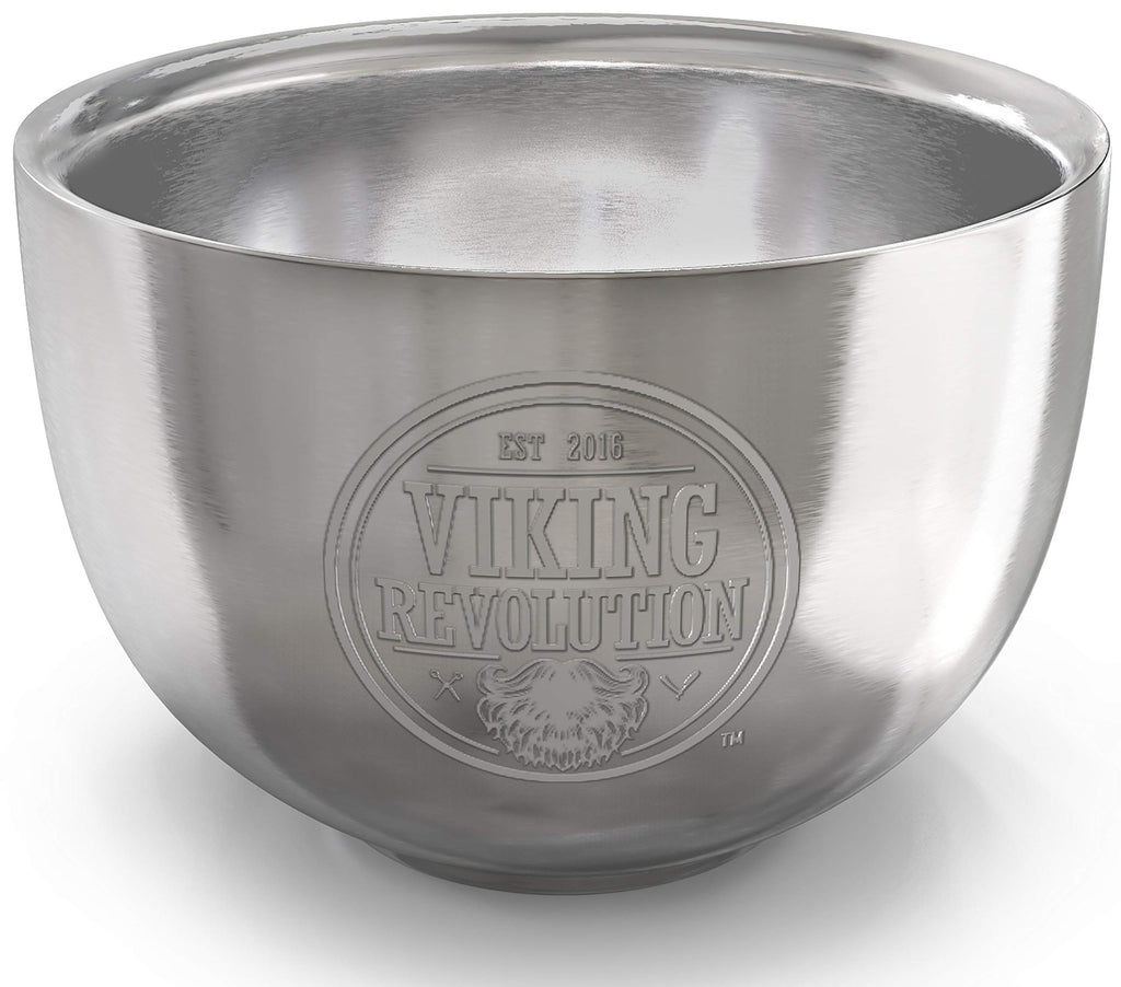 Viking Revolution Stainless Steel Shaving Soap Bowl- Shaving Mug for Shave Cream & Soap- Double Layer, Unbreakable Shaving Cup for Wet Shave 3.2" x 2.2"