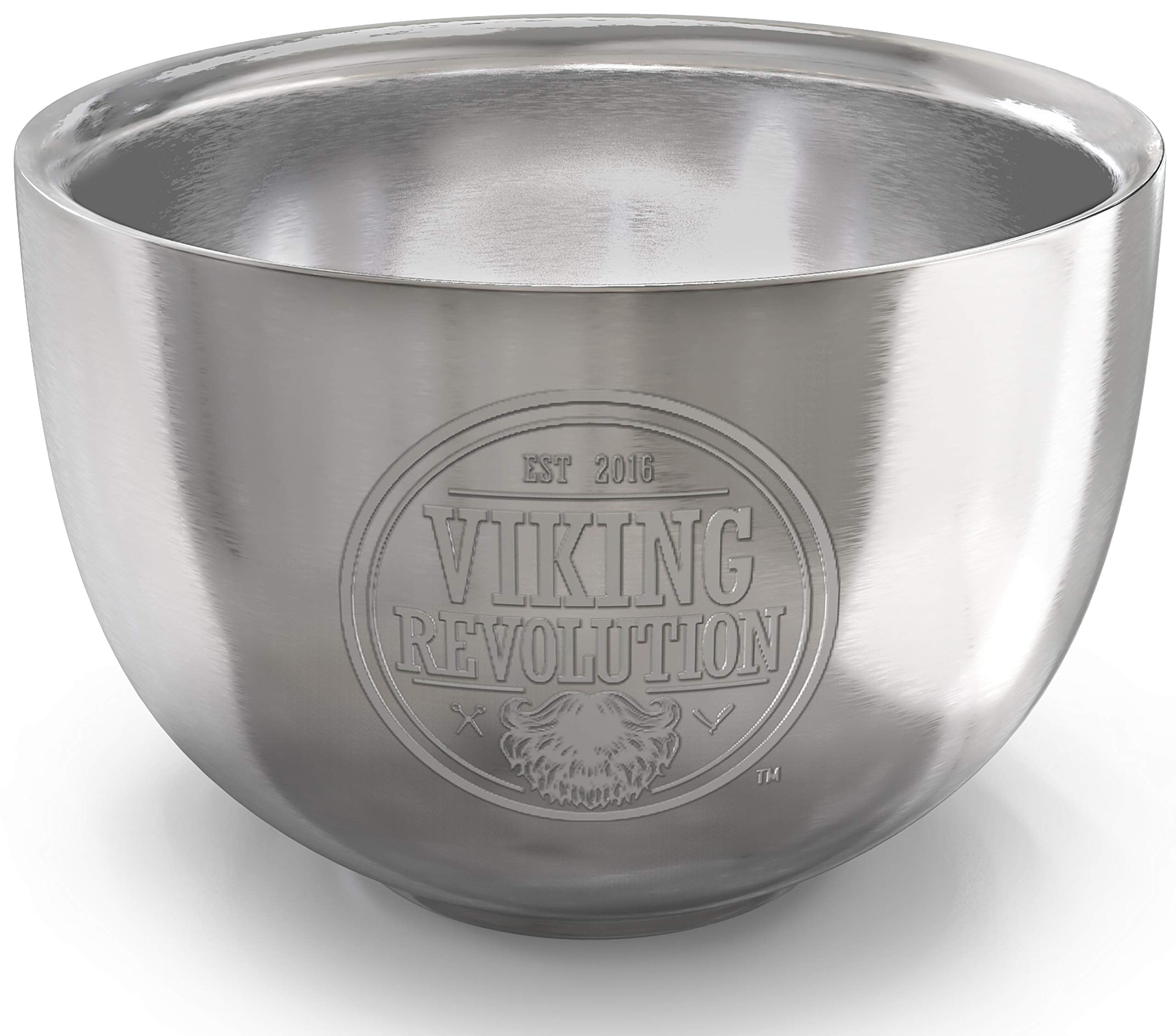 Viking Revolution Stainless Steel Shaving Soap Bowl- Shaving Mug for Shave Cream & Soap- Double Layer, Unbreakable Shaving Cup for Wet Shave 3.2" x 2.2"