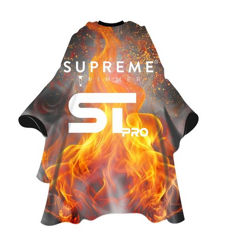 Supreme Trimmer Premium Barber Cape | Professional Hair Stylist Waterproof, Hook Closure Cape; Salon, Barber, or Home Use | Scarlet Ash