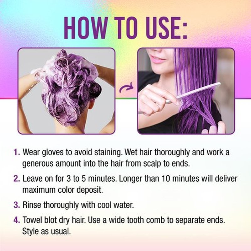 Punky Colour 3-in-1 Color Depositing Conditioner & Hair Cleanser - Purpledacious, Semi Permanent Hair Color Conditioner, Sulfate-Free Hair-Dye, 8.5 fl oz.